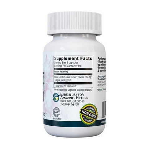 Amazing Herbs, Black Seed, 100 Cap Amazing Herbs