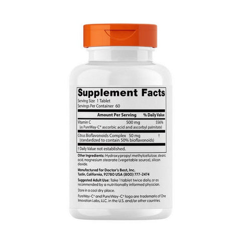 Doctors Best, High Absorption Vitamin C, 500 Mg, 60 Tablets Doctors Best
