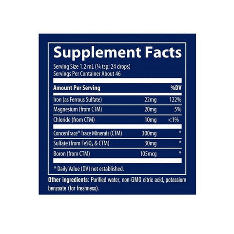 Trace Minerals, Ionic Iron Unflavored, 1.9 Oz Trace Minerals
