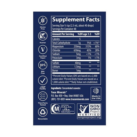 Trace Minerals, ConcenTrace Trace Mineral Drops, Glass 4 oz Trace Minerals