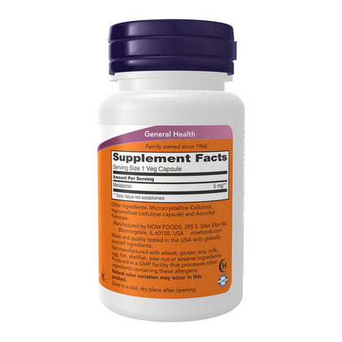 Now Foods, Melatonin, 5 mg, 60 Vcaps Now Foods