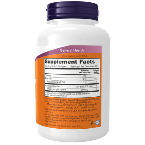 Now Foods, Sunflower Lecithin, 100 Softgels Now Foods