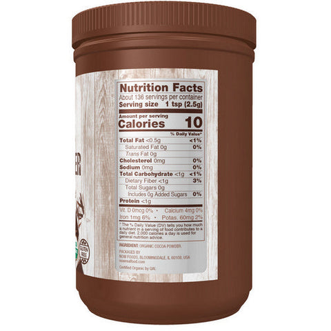 Now Foods, Organic Cocoa Powder, 12 oz Now Foods