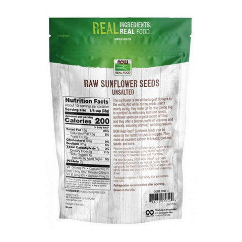 Now Foods, Sunflower Seeds Raw Hulled, Unsalted 1 lb Now Foods