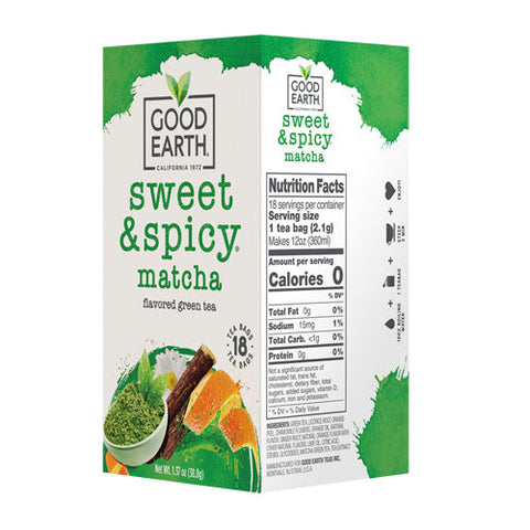 Good Earth Teas, Green Tea Matcha Sweet And Spicy, 18 Bags Good Earth Teas