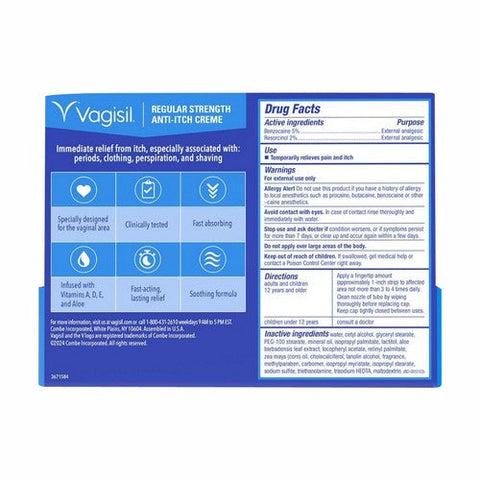Vagisil, Anti-Itch Creme Regular Strength, 1 Oz