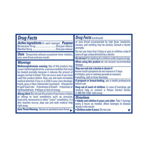 Chloraseptic, Benzocaine Oral Pain Reliever Sore Throat Lozenges Wild Berries Max, 15 Count